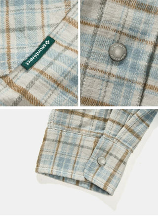 [Monterest] Quilted Padded Check Shirt Jacket