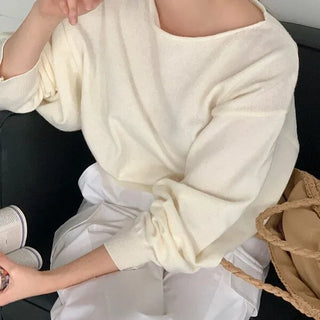 Boat neck knit top