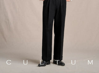[CULTUM] 1930s Wool Twill Double Pleat Trousers