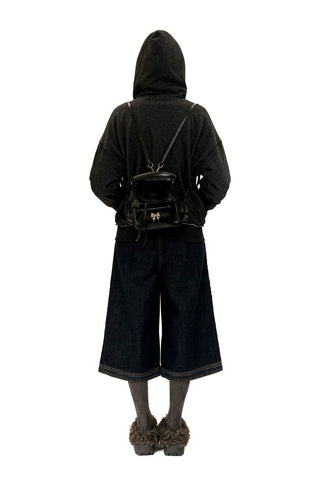 [Moromoro2] Raw-Edge Reversible Waffle Zip  Hoodie