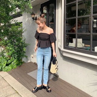 Skinny Fit Light Denim Pants