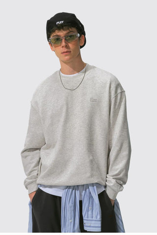 [Monterest] Relaxed Fit Logo Embroidered Sweatshirt