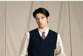 [CULTUM] Pima Cotton Cable Knit Sweater Vest