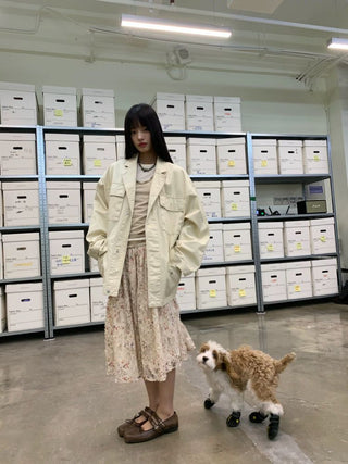 [NEVERSEEZ] Washed Cotton Work Jacket