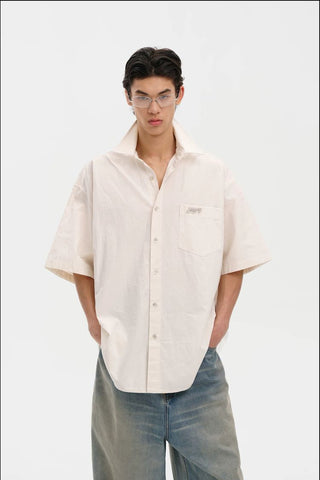 [MASONPRINCE] Pima Cotton Blend Short Sleeve Shirt