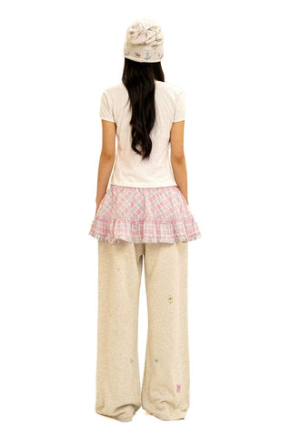 [Moromoro2] Girl & Horse Print Layered Tee  Set