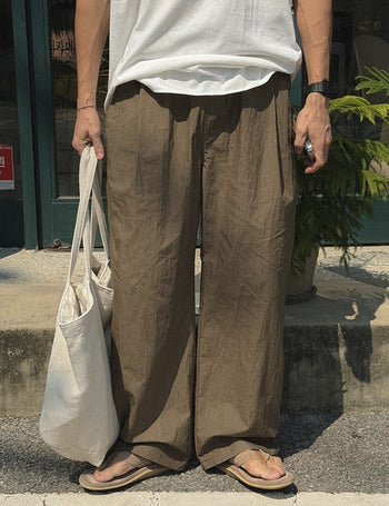Western Cotton Nylon Elastic Waist Pants (4 colors, M~XL)