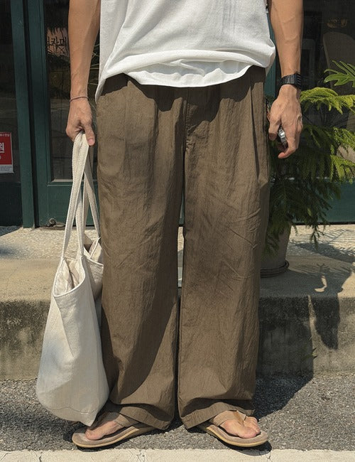 Western Cotton Nylon Elastic Waist Pants (4 colors, M~XL)