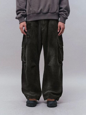 [Monterest] Washed Corduroy Wide Leg Work Pants