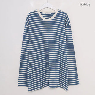 Simple two-tone striped T-shirt