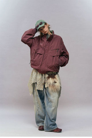 [Monterest] Water-Resistant Stand Collar Work Jacket