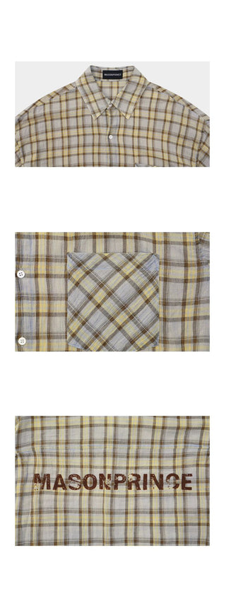 [MASONPRINCE] Camp Flocked Plaid Shirt