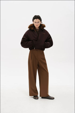 [MASONPRINCE] Fur Collar Oversized Bomber Jacket