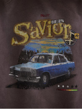 [Monterest] Washed Car Print Relaxed Fit Tee