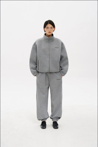 [MASONPRINCE] Heavyweight Air Layer Stand Collar Hoodie Set