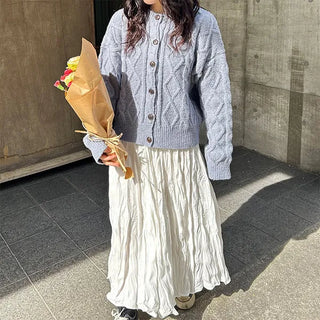 Shirred long skirt