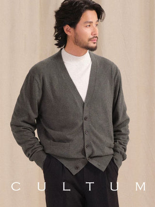 [CULTUM] V-Neck Cashmere Blend Cardigan