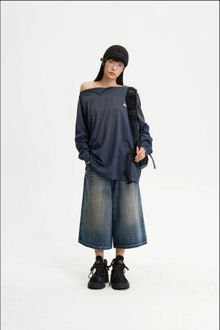 [MASONPRINCE] Double Layer Collar Long Sleeve Tee