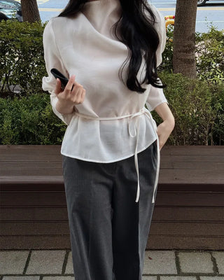 High-neck blouse