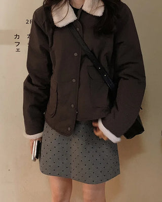 Teddy Bear Boa Collar Down Jacket