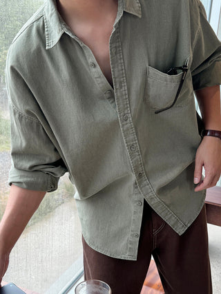 Haze Aging Fade Washed Shirt