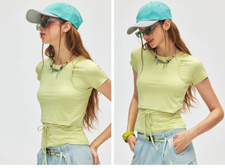 [Monterest] Slim Fit Tank & Tie-Front Tee Set