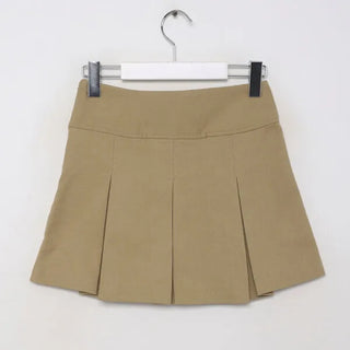 Cotton pleated mini skirt