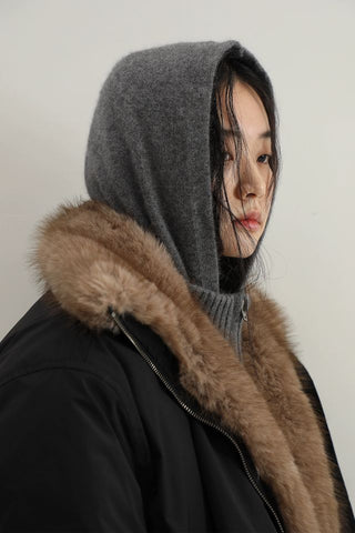 MASONPRINCE Faux Fur Down High-Neck Jacket