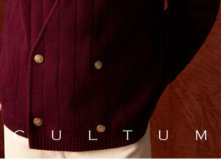 [CULTUM] Wool Blend V-Neck Knit Cardigan