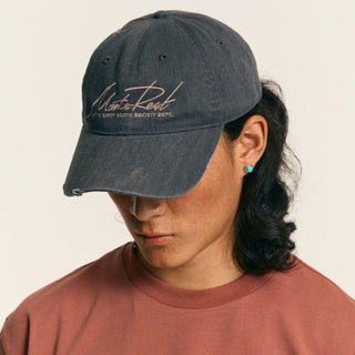 [Monterest] Washed Distressed Logo Embroidered Cap