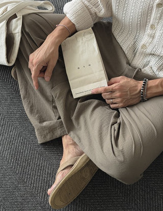 Leaf Cool Seersucker Elastic Waist Pants (5 colors)