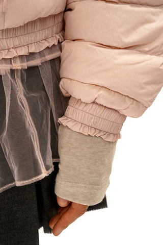 [Moromoro2] Lace Trim Hooded Down Jacket /  Vest