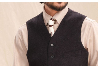[CULTUM] Herringbone Wool Blend Suit Vest