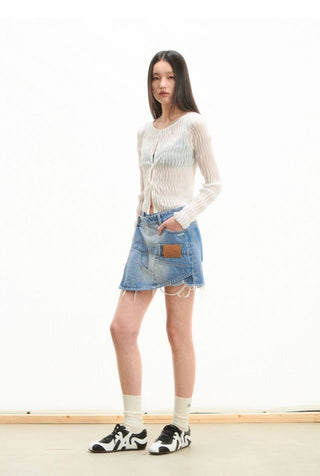 [NOTAWEAR] Misplaced patchwork Denim Shorts