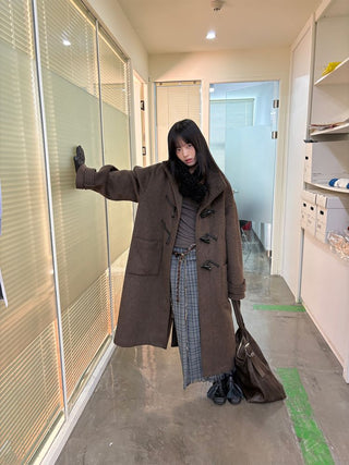 [NeverSeez] Pleated Plaid Skirt with Removable Waist Detail