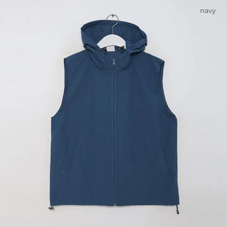 Nylon hooded zip-up