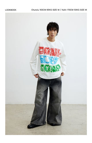 CONP spray-painted long sleeves (white)