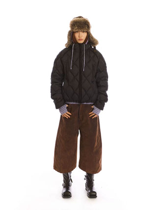 [NeverSeez] Diamond Quilted Down Jacket