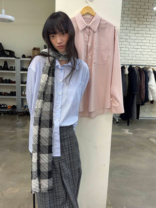 [NeverSeez] Lustrous Cotton Blend Shirt