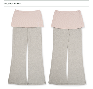 [Moromoro2] Faux Two-piece Flared Skirt  Pants