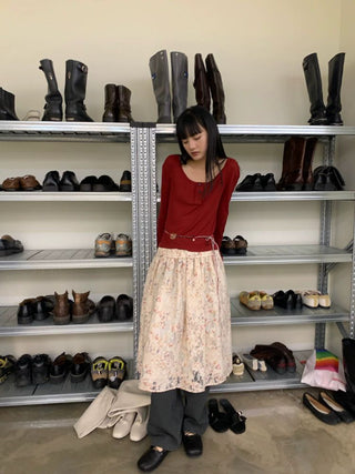 [NEVERSEEZ] Lyocell Wool Blend Henley Long Sleeve Tee