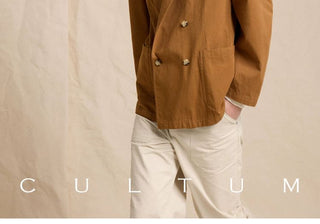 [CULTUM] Cotton Twill Double-Breasted Blazer