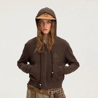 [Monterest] Speckled Hooded Zip-Up Sweatshirt
