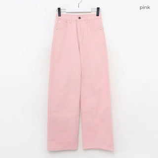 Pink straight-fit pants