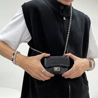 Quilted leather mini bag
