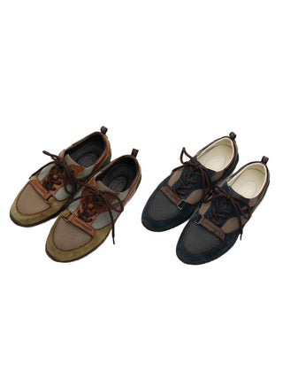 [Moromoro2] Multi-Material Leather Sneakers