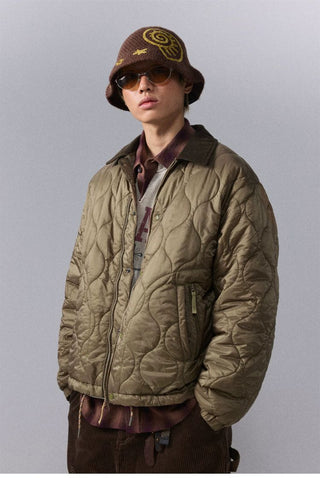 [Monterest] Quilted Coach Jacket with Corduroy Collar