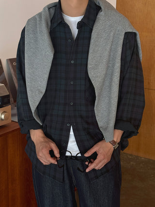 Rhythm Double-Layered Oversized Check Shirt