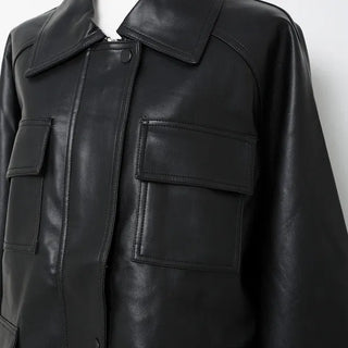 Oversized leather jacket