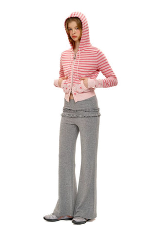 [Moromoro2] Star Striped Rhinestone Knit  Top